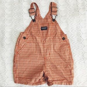 Vintage Oshkosh Gingham baby short overalls💞